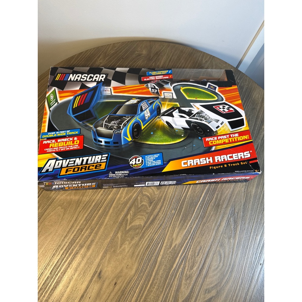 Adventure Force NASCAR Crash Racers Track Set Multicolor 40pc Open Box